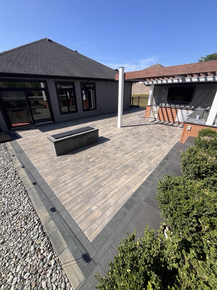 Freshly sealed paver patio after surface sealing in London, Ontario